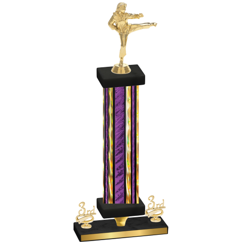 Premium Single Purple Glacier Third Place Karate Trophy