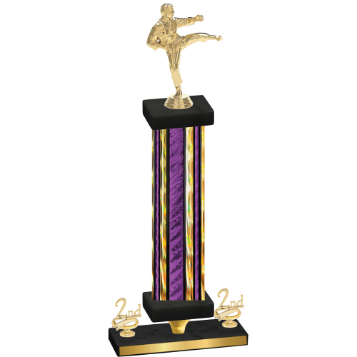 Premium Single Purple Glacier Second Place Karate Trophy