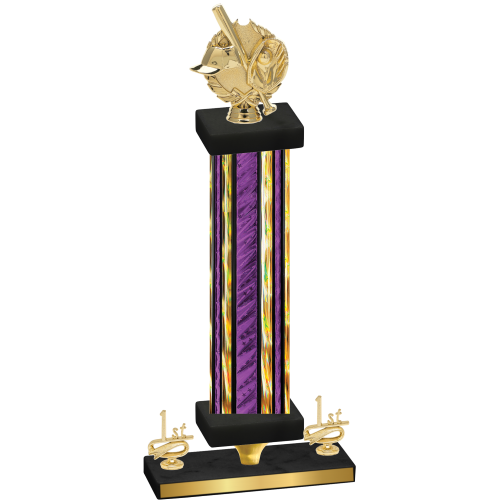 Premium Single Purple Glacier First Place Baseball Trophy