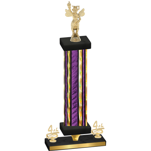 Premium Single Purple Glacier Fourth Place Academics Trophy