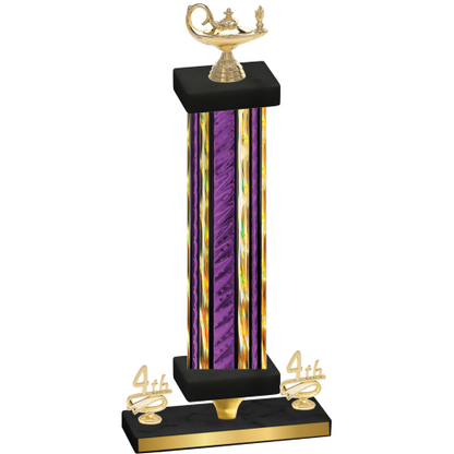 Premium Single Purple Glacier Fourth Place Academics Trophy
