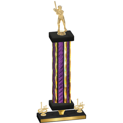 Premium Single Purple Glacier First Place Baseball Trophy