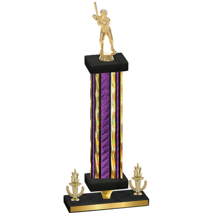 Premium Single Purple Glacier Victory Baseball Trophy