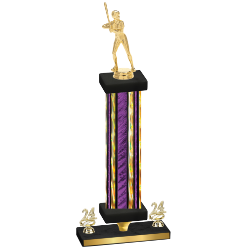 Premium Single Purple Glacier Year Softball Trophy