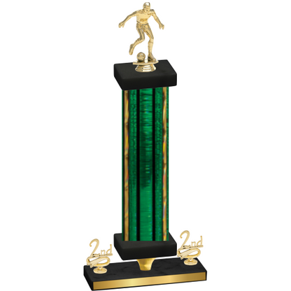 Premium Single Green Glacier Second Place Soccer Trophy