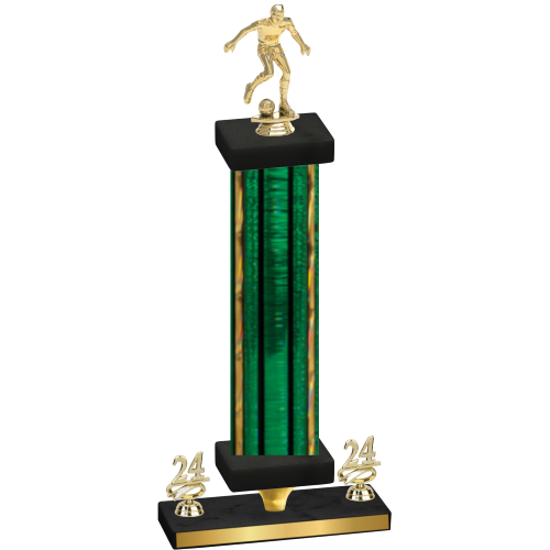 Premium Single Green Glacier Year Soccer Trophy