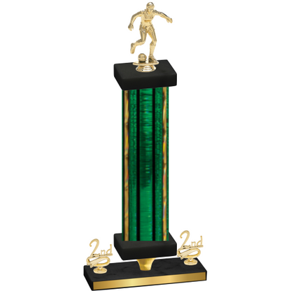 Premium Single Green Glacier Second Place Soccer Trophy