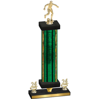 Premium Single Green Glacier Year Soccer Trophy
