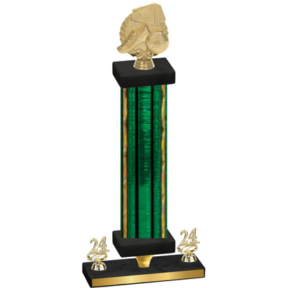 Premium Single Green Glacier Year Soccer Trophy