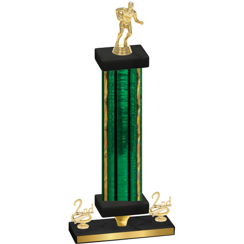Premium Single Green Glacier Second Place Rugby Trophy