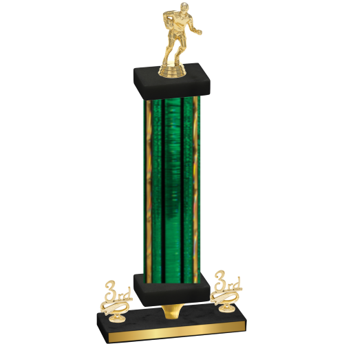 Premium Single Green Glacier Third Place Rugby Trophy