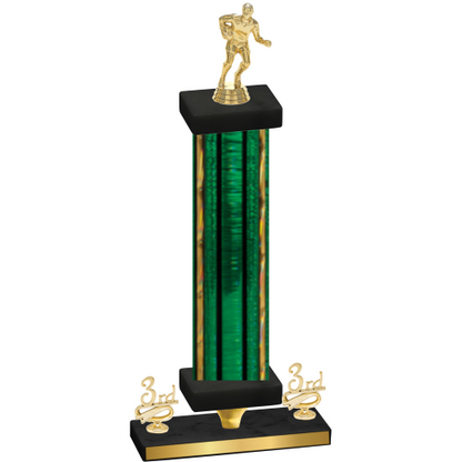 Premium Single Green Glacier Third Place Rugby Trophy