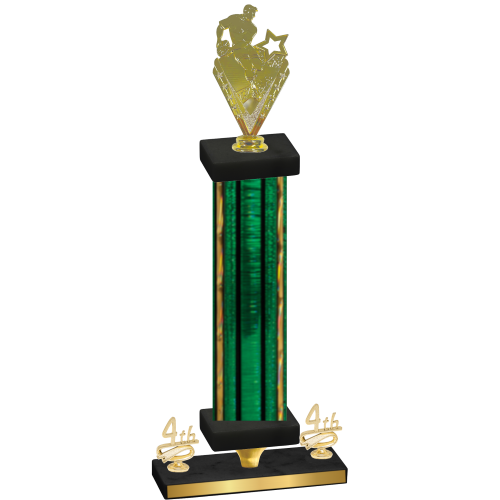 Premium Single Green Glacier Fourth Place Rugby Trophy
