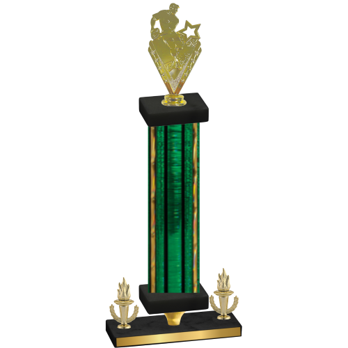 Premium Single Green Glacier Victory Rugby Trophy