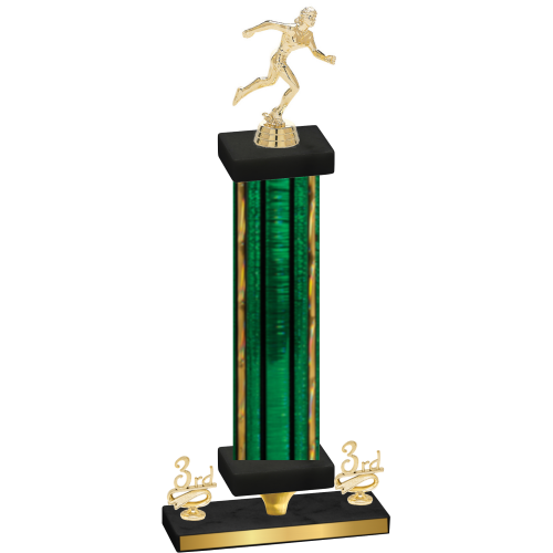 Premium Single Green Glacier Third Place Running Trophy