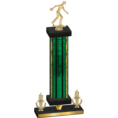 Premium Single Green Glacier Victory Bowling Trophy