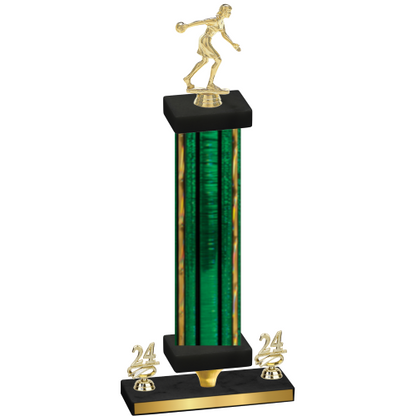 Premium Single Green Glacier Year Bowling Trophy