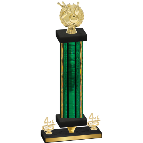 Premium Single Green Glacier Fourth Place Bowling Trophy