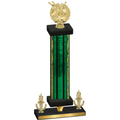 Premium Single Green Glacier Victory Bowling Trophy