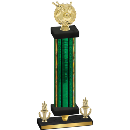 Premium Single Green Glacier Victory Bowling Trophy