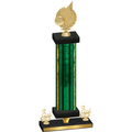 Premium Single Green Glacier Third Place Volleyball Trophy