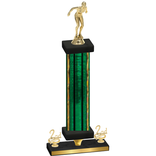 Premium Single Green Glacier Second Place Tennis Trophy