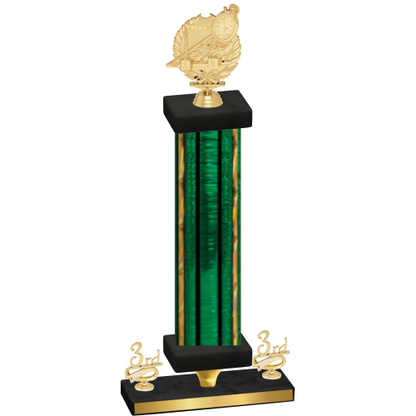 Premium Single Green Glacier Third Place Swimming Trophy