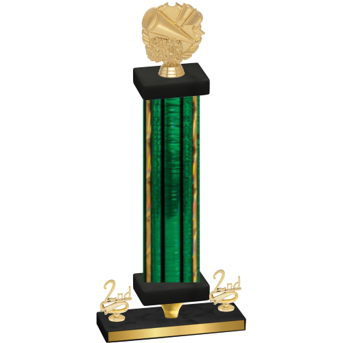 Premium Single Green Glacier Second Place Cheerleading Trophy