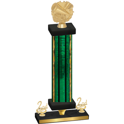 Premium Single Green Glacier Second Place Cheerleading Trophy