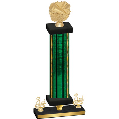 Premium Single Green Glacier Third Place Cheerleading Trophy