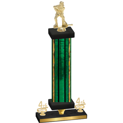Premium Single Green Glacier Fourth Place Hockey Trophy