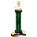 Premium Single Green Glacier Fourth Place Lacrosse Trophy