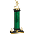 Premium Single Green Glacier First Place Lacrosse Trophy