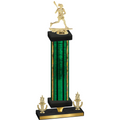 Premium Single Green Glacier Victory Lacrosse Trophy