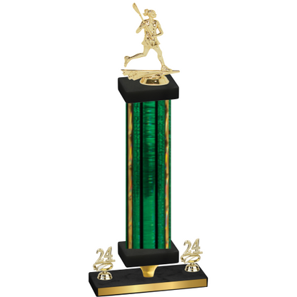 Premium Single Green Glacier Year Lacrosse Trophy