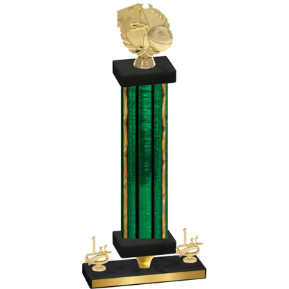 Premium Single Green Glacier First Place Basketball Trophy