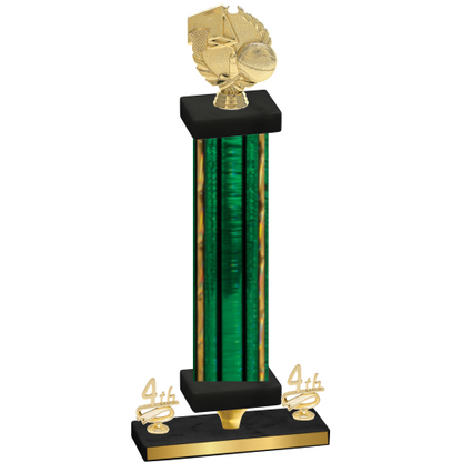 Premium Single Green Glacier Fourth Place Basketball Trophy