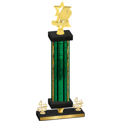 Premium Single Green Glacier Fourth Place Pickleball Trophy