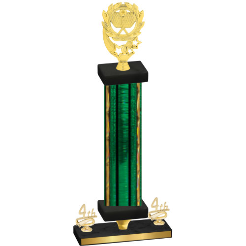 Premium Single Green Glacier Fourth Place Pickleball Trophy