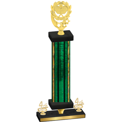 Premium Single Green Glacier Fourth Place Pickleball Trophy