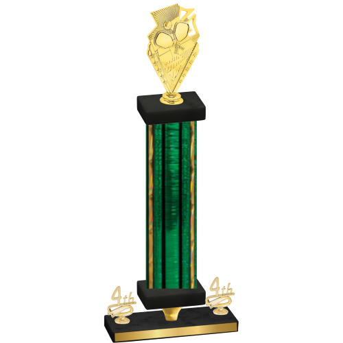 Premium Single Green Glacier Fourth Place Pickleball Trophy