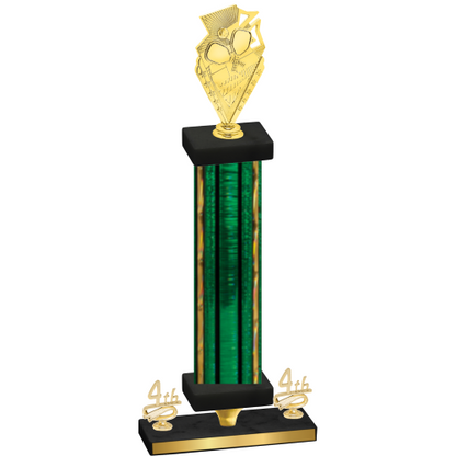Premium Single Green Glacier Fourth Place Pickleball Trophy