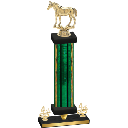 Premium Single Green Glacier Fourth Place Horses Trophy