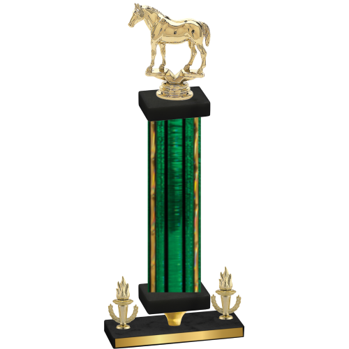 Premium Single Green Glacier Victory Horses Trophy