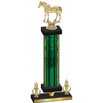 Premium Single Green Glacier Victory Horses Trophy