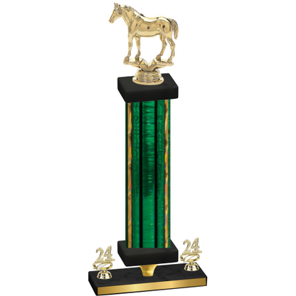 Premium Single Green Glacier Year Horses Trophy