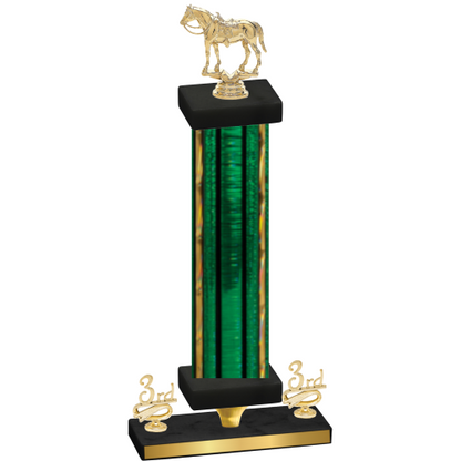 Premium Single Green Glacier Third Place Horses Trophy