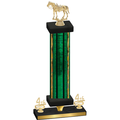 Premium Single Green Glacier Fourth Place Horses Trophy
