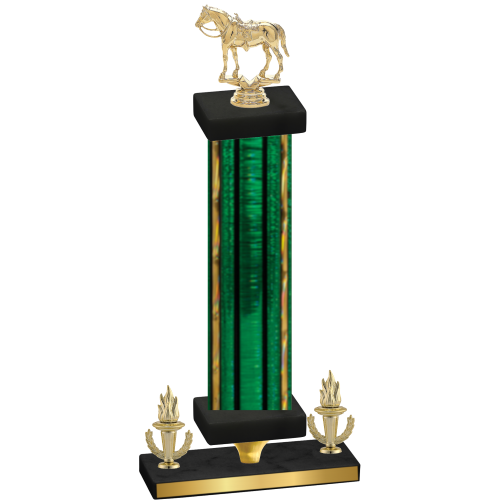 Premium Single Green Glacier Victory Horses Trophy