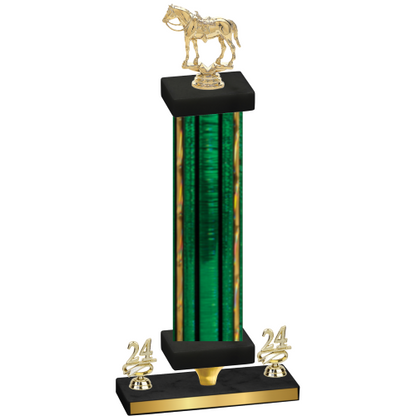 Premium Single Green Glacier Year Horses Trophy